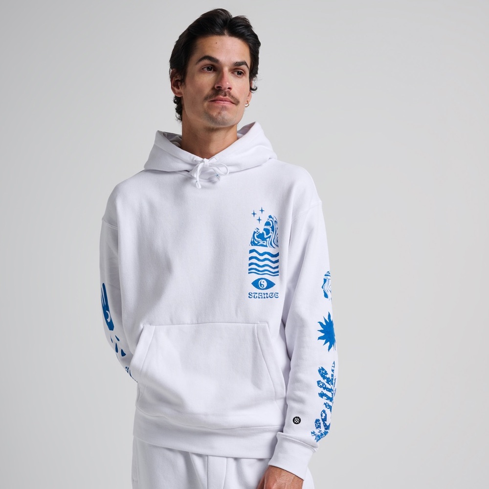 Stance White Hoodie with Black Tag